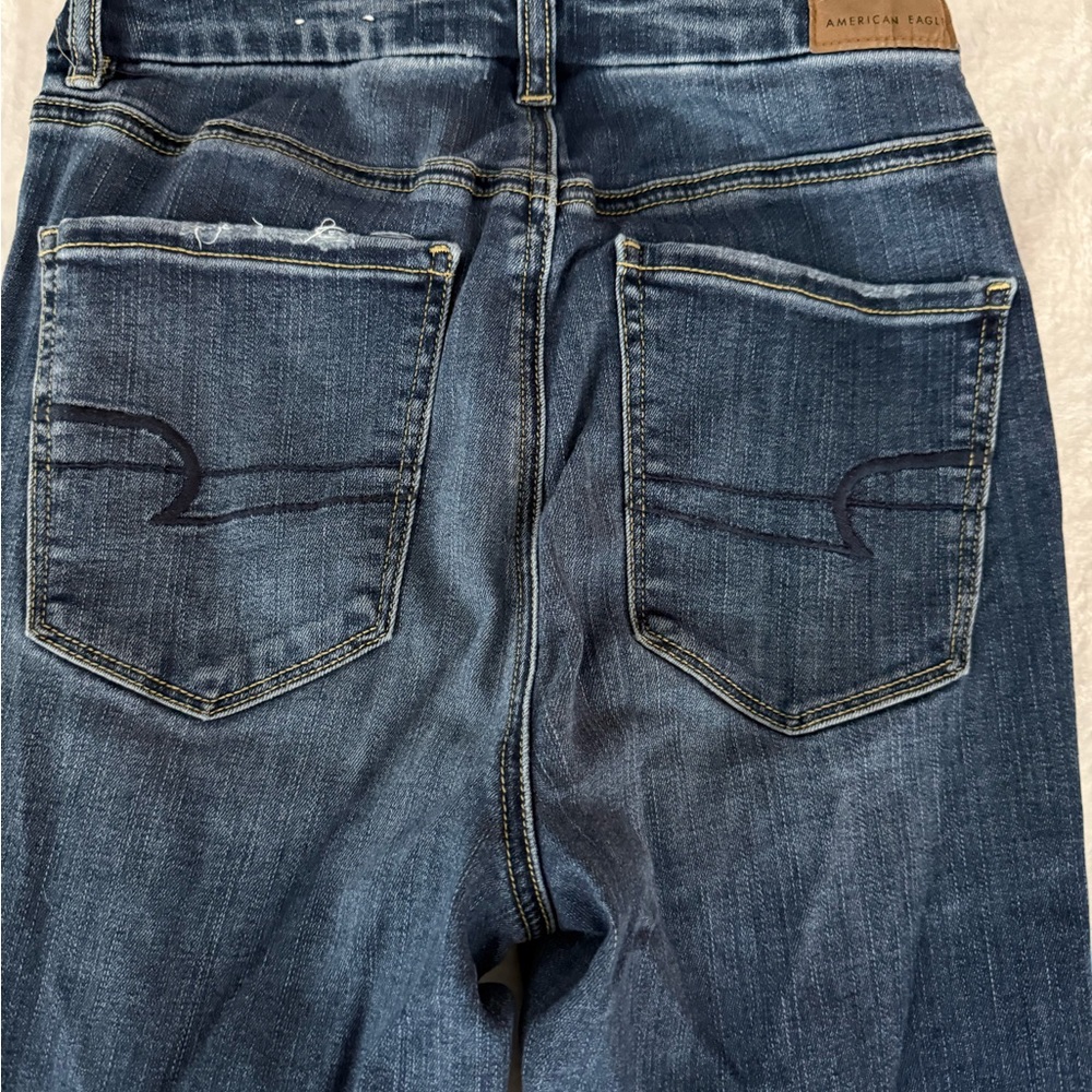 American Eagle Curvy Super Hi-Rise Distressed Jeggings Jeans 6 6R - Picture 9 of 10